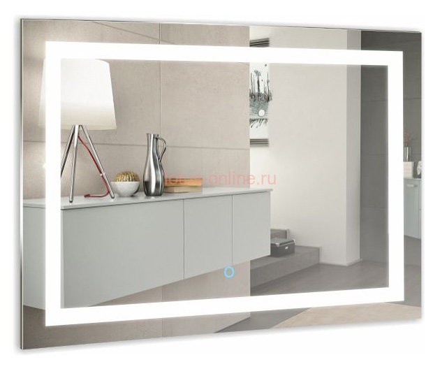 ЛИВИЯ зеркало 800х600 сенсорный выключатель Серебряные зеркала фото 1 — ЛотоС